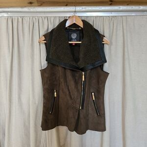 Vince Camuto Dark Brown Vest with Black Accents